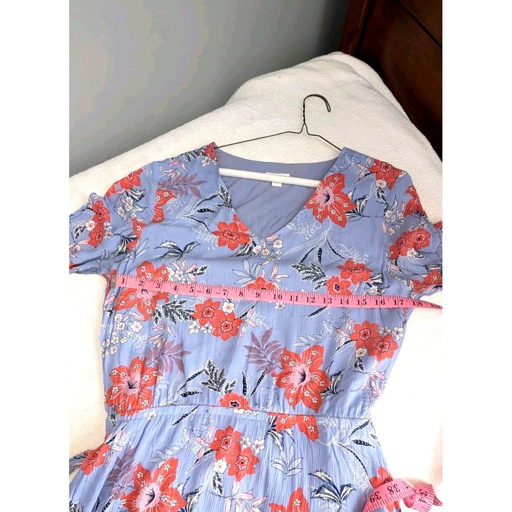 J. Jill Medium Lilac Knee Length Dress With Pink Floral, Cottagecore, Boho - Picture 5 of 7